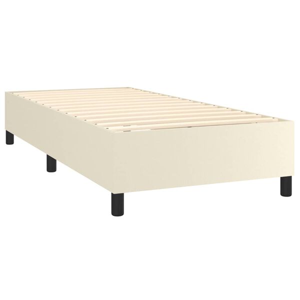 vidaXL Boxspring bed kunstleer cr&egrave;mekleurig 80x200 cm