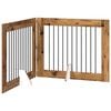 vidaXL Opvouwbaar hondenhek met standaards 2 pcs Oud hout 200,5 cm
