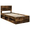 vidaXL Bedframe met hoofdeinde Gerookt eiken 90 x 190 cm Bewerkt hout