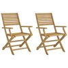 vidaXL Tuinstoelen 2 st inklapbaar 54,5x61,5x86,5 cm acaciahout