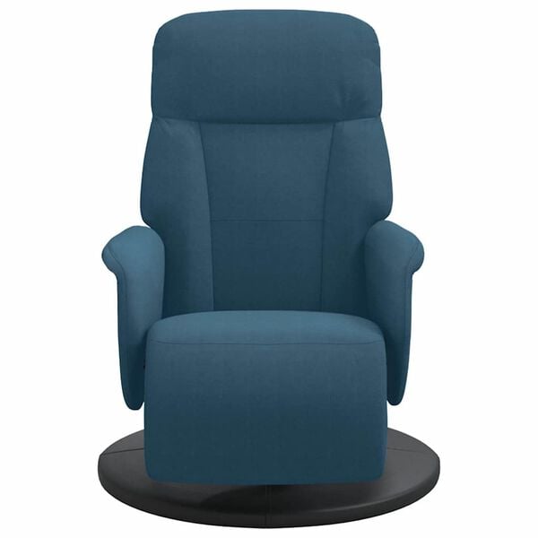 vidaXL Fauteuil met voetensteun verstelbaar fluweel blauw
