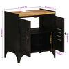 vidaXL Wastafelkast 55x35x60 cm ijzer en massief mangohout