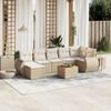 vidaXL 8-delige Loungeset met kussens poly rattan beige