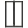 vidaXL Bartafelpoten 2 st T-vormig 60x35x(90-91) cm staal antraciet