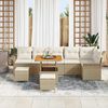 vidaXL Tuin Sofa Set met kussen met opslag 9 pcs Beige en Cr&egrave;me
