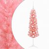 vidaXL Smalle kunstkerstboom met kerstbal 150 cm 150 LED's Warmwit