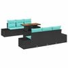vidaXL Tuin Sofa Set 7 st Zwart Poly riet