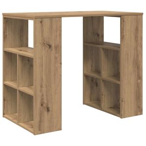vidaXL Bureau met plank Artisan Eiken 90 x 50 x 75 cm Bewerkt hout