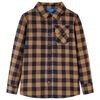 vidaXL Kinderoverhemd geruit 92 cognackleurig en blauw