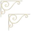 vidaXL Wandplank Beugels 2 st Antiek wit 12,5 x 17 x 3 cm Staal