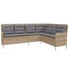 vidaXL 2-delige Loungeset met kussens poly rattan beige