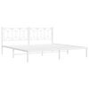 vidaXL Bedframe met hoofdbord metaal wit 193x203 cm