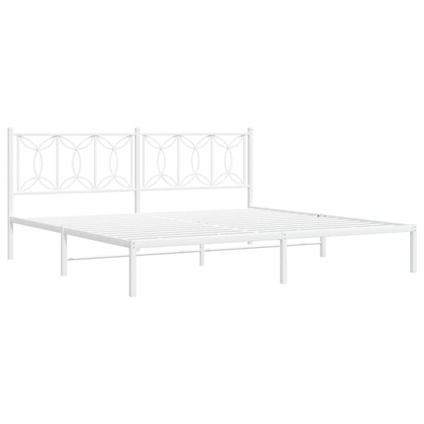 vidaXL Bedframe met hoofdbord metaal wit 193x203 cm