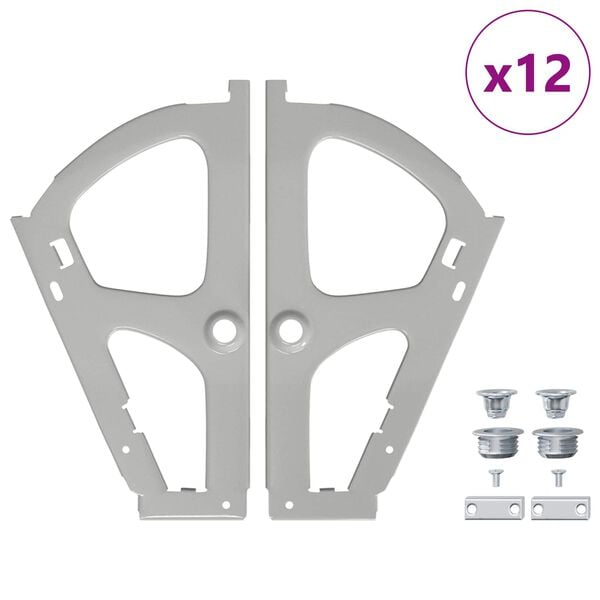 vidaXL Flip lade scharnier 12 pcs Zilver 235 x 155 x 30 mm IJzer
