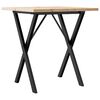 vidaXL Eettafel X-frame 60x60x75,5 cm massief grenenhout en staal