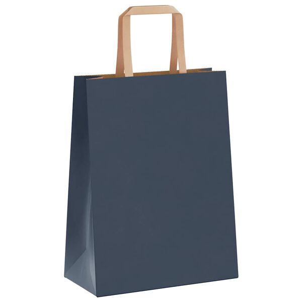 vidaXL Papieren zakken 250 st met hengsels 21x11x28 cm blauw