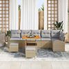 vidaXL Tuin Sofa Set met kussen met opslag 9 pcs Beige en Licht Grijs