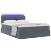 vidaXL Opbergbed met LED met matras Donkergrijs 140 x 200 cm Fluweel