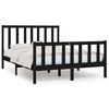 vidaXL Bedframe massief hout zwart 135x190 cm