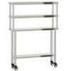vidaXL Keukenwerktafel met bovenschap 110x30x150 cm roestvrij staal