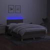 vidaXL Boxspring met matras en LED stof taupe 120x190 cm