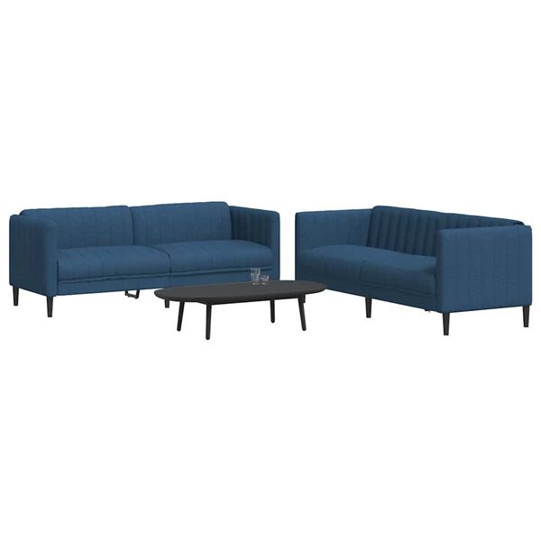 vidaXL 2-delige Loungeset stof blauw