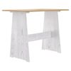 vidaXL Eettafel met bankje REINE massief grenenhout honingbruin en wit