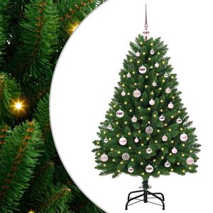 vidaXL Kunstkerstboom 120 cm 150 LED's Warmwit PVC en staal Groen