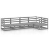 vidaXL 5-delige Loungeset massief grenenhout grijs