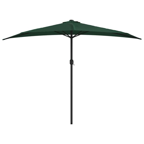 vidaXL Balkonparasol half met aluminium paal 300x155 cm groen