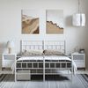 vidaXL Bedframe met hoofd- en voeteneinde metaal wit 150x200 cm