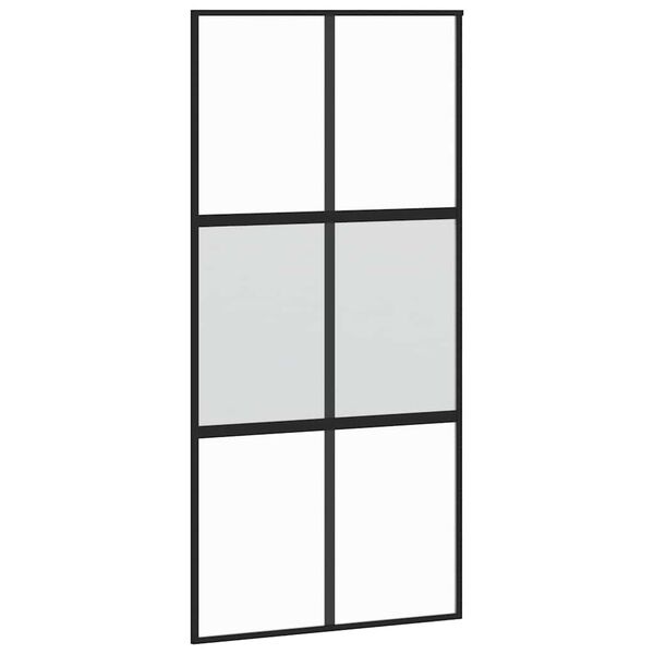 vidaXL Schuifdeur met beslag 102,5x205 cm gehard glas en aluminium