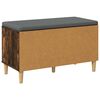 vidaXL Halbank met kussen met opslag Gerookt eiken 80 x 38 x 46 cm
