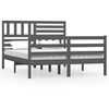 vidaXL Bedframe massief hout grijs 135x190 cm