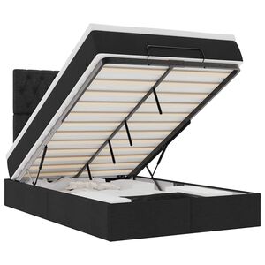 vidaXL Ottoman bed met matras 120x190 cm stof zwart