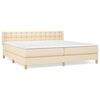 vidaXL Boxspring met matras stof cr&egrave;mekleurig 200x200 cm