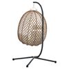 vidaXL Hangende ei-stoel Licht cr&egrave;me 104 x 100 x 191 cm poly rattan