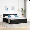 vidaXL Bed met LED-striplichten met hoofdeinde Zwart 180 x 200 cm Stof