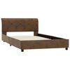 vidaXL Bedframe kunstsu&egrave;de bruin 100x200 cm