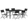 vidaXL Tuin eettafelset 7 pcs Zwart Gepoedercoat staal