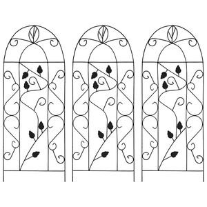 vidaXL Plantenklimrekken 3 st 40x100 cm ijzer zwart