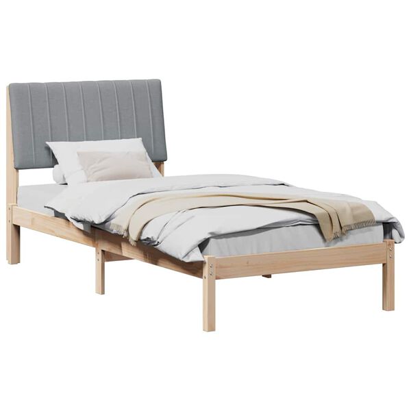 vidaXL Bedframe met hoofdeinde Bruin 90 x 200 cm Massief grenenhout