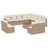 vidaXL 13-delige Loungeset met kussens poly rattan beige