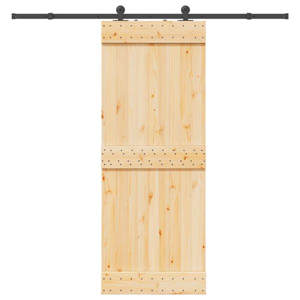 vidaXL Schuifdeur met beslag 80x210 cm massief grenenhout