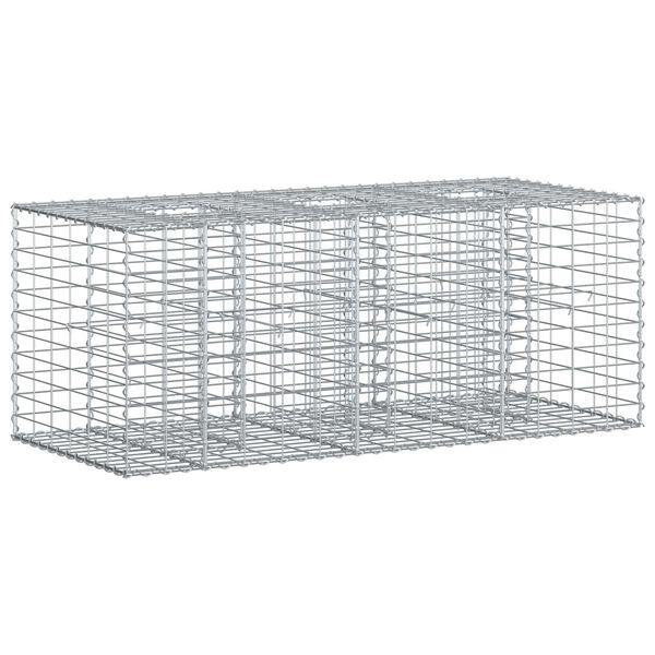 vidaXL Gabion Verhoogd Bed Zilver 140 x 60 x 55 cm