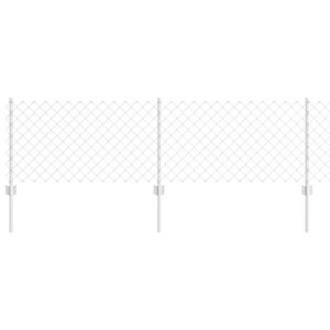 vidaXL gaashek met palen 25 x 0,6 m Gegalvaniseerd staal Zilverkleurig
