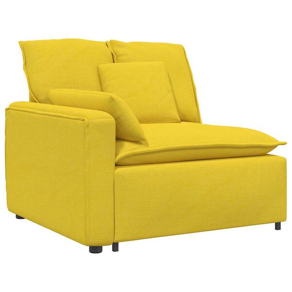 vidaXL Modulaire bank Armleuning eindmodule met kussens 100 cm