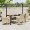 vidaXL Tuin eettafelset met kussen 5 pcs Beige poly rattan