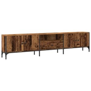 vidaXL Tv-meubel met lade 200x25x44 cm bewerkt hout oud houtkleurig