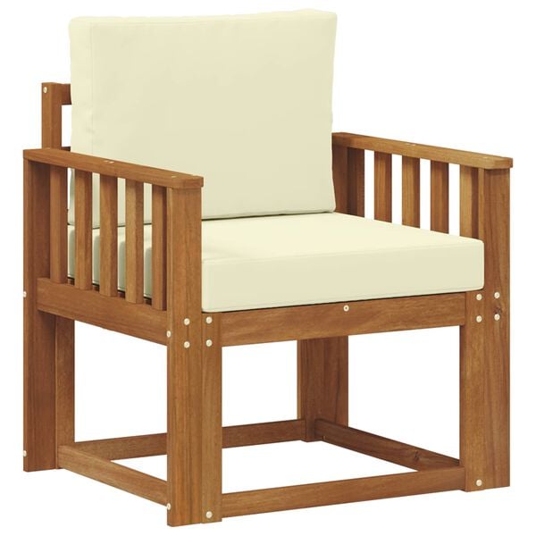 vidaXL Tuinbank Massief Acaciahout en Polyester Naturel